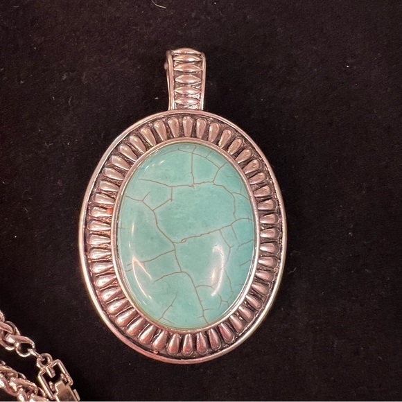 Silver and Turquoise Necklace with Pedant - Picture 6 of 6